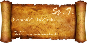 Szopkó Tünde névjegykártya